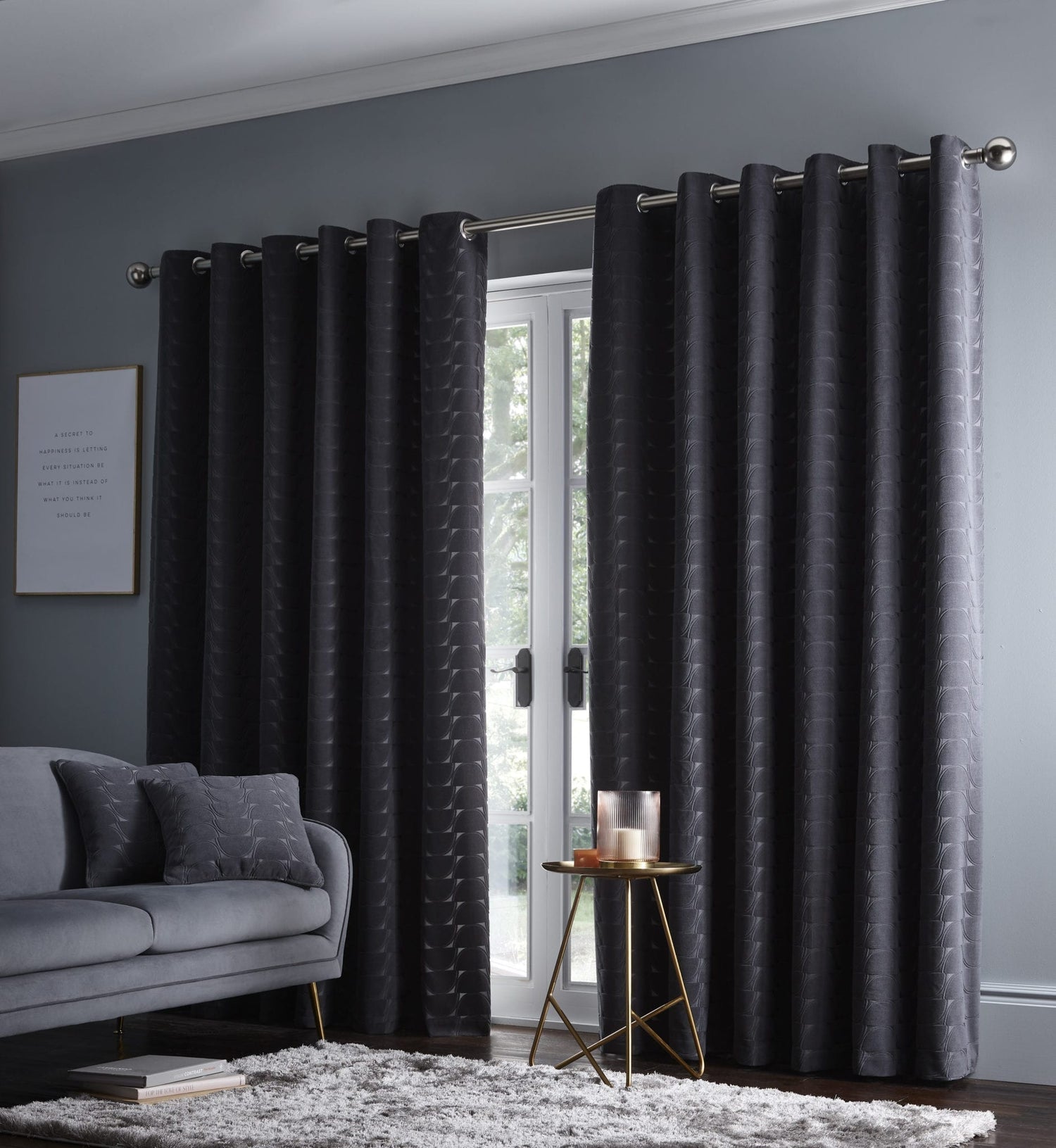 Lucca Charcoal Blackout Curtains - Limited Stock